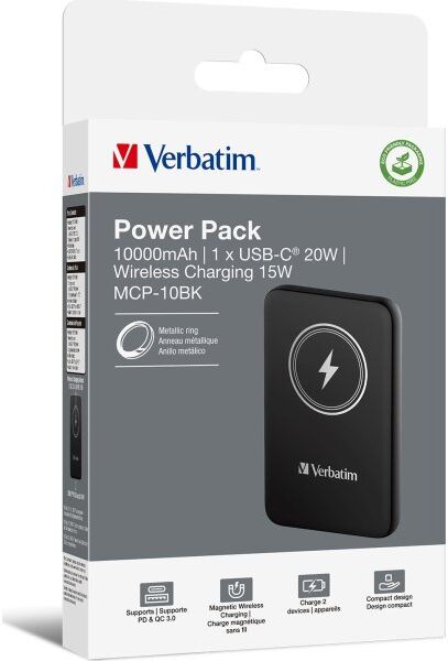 Verbatim Charge ‘n’ Go Powerbank 10000mah, Sort