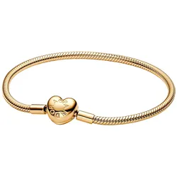 Pandora 563050C00 Damenarmband Goldfarben mit Herz-Verschluss, 23 cm