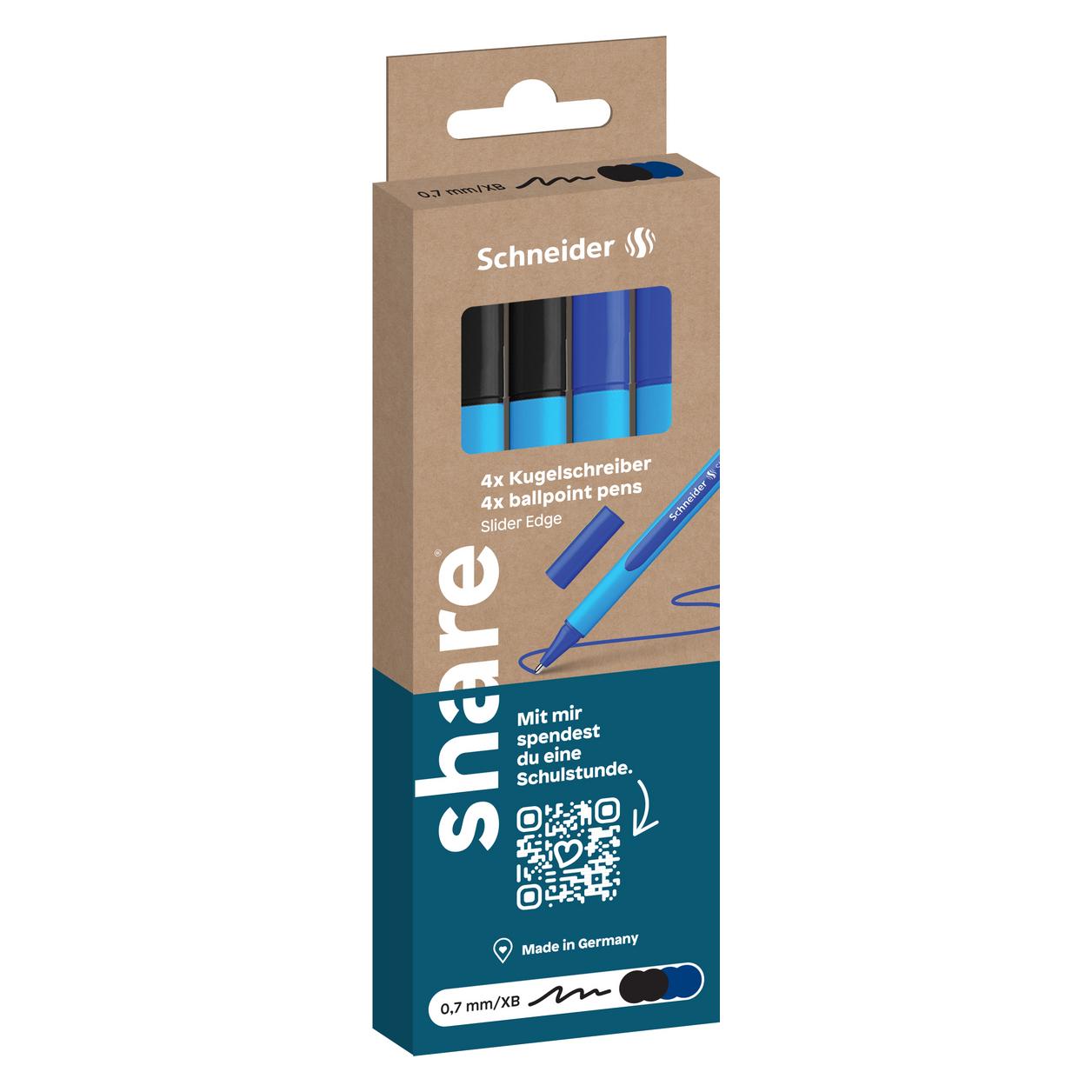 Schneider Schreibgeräte share 4-0044 Kugelschreiber 0.7 mm Schreibfarbe: Blau, S (4x) (4-0044)