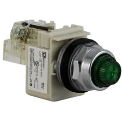 Schneider Electric 9001KT1G31 Meldeleuchte, Typ K, Ø 30, rund, Fresnel-Linsen, grün, 110/120V AC 50/60Hz