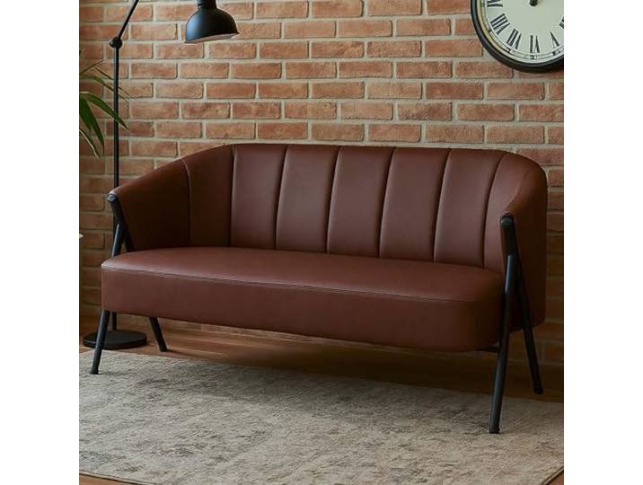 Mendler 2er-Sofa HWC-P30 Metall - rostrot