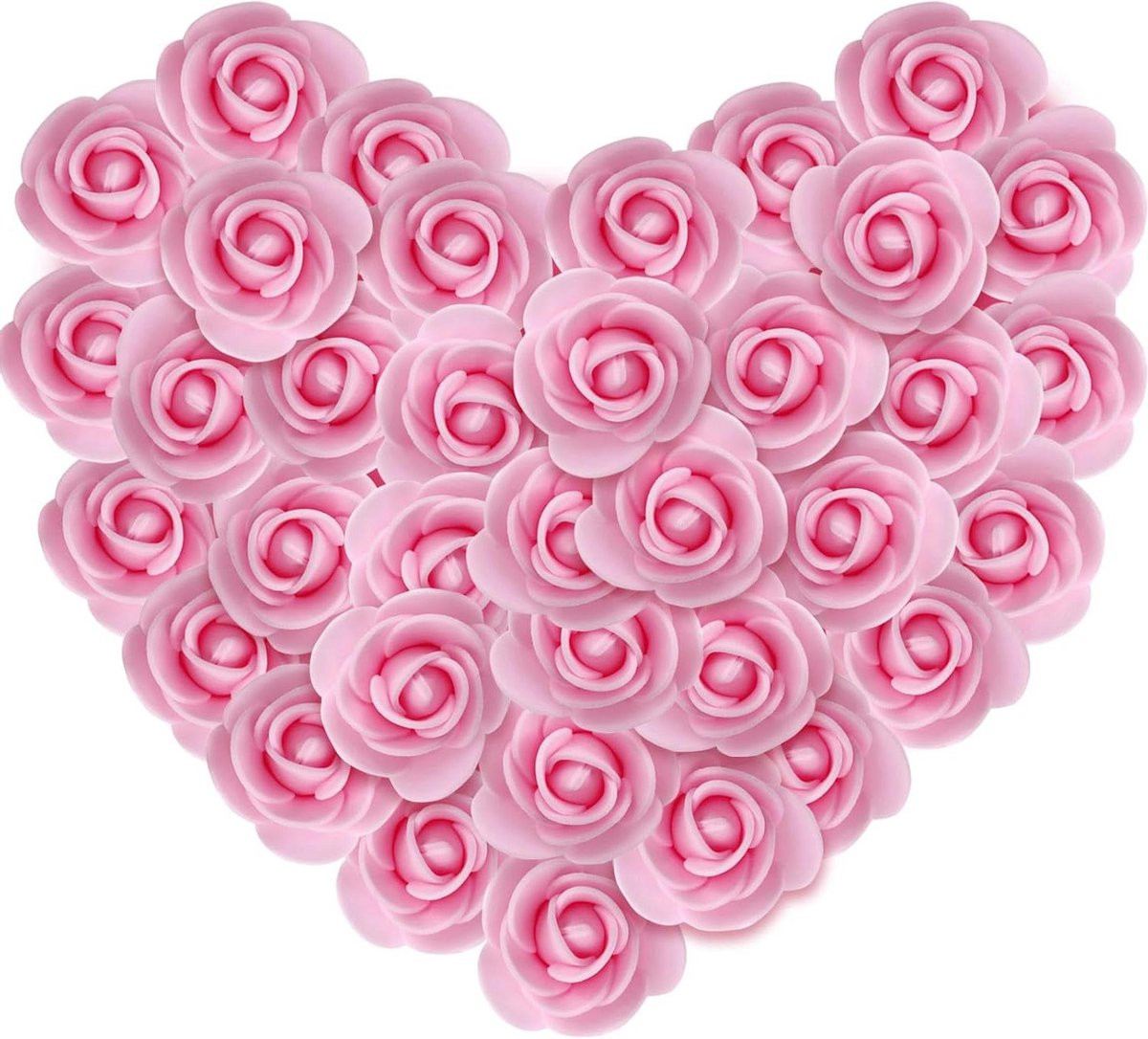 144 stuks Kunstrozen Roze - Realistische Schuimbloemen voor Decoratie