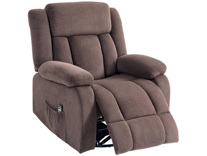Homcom Massagesessel mit Liegefunktion Vibrationsmassage Braun, Füllung: Polyester, 92x102x92 cm, Wohnzimmer, Sessel, Massagesessel