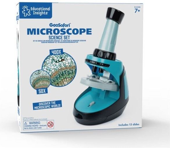 GeoSafari - Microscope Science Set, 28-piece kit for Kids, 50x–400x Magnification, Educational Toys