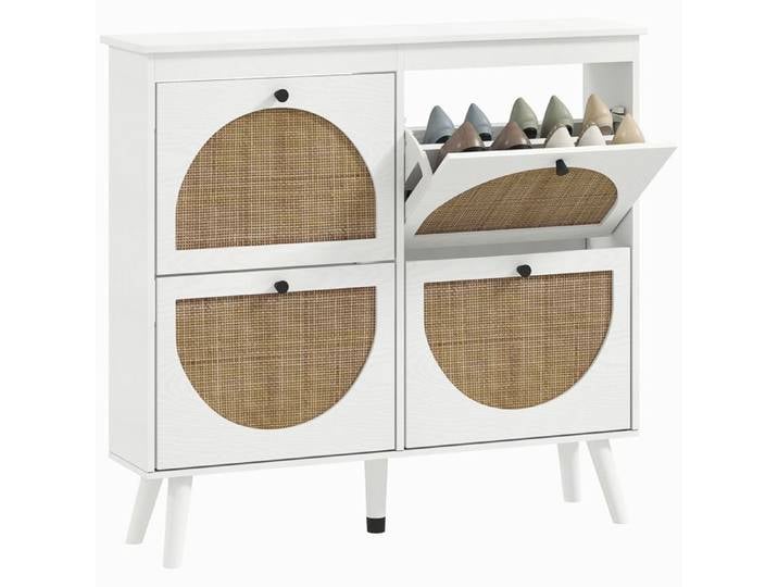 HOMCOM - Meuble à chaussures - Panneau de particules - 105x24x97.5cm - blanc