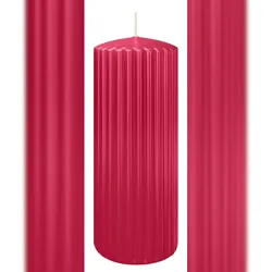 Wiedemann Kerzen Rillen Kerzen Magenta 200 x Ø 80 mm, 4 Stück