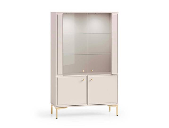 Petits-meubles Vitrine Sélène Kaschmir, Holzwerkstoff, 92x149x40 cm, Esszimmer, Vitrinen, Vitrinenschränke