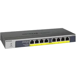 NETGEAR GS108PP PoE Switch 8 Port Gigabit Ethernet LAN Switch mit 8x PoE+ 123W (Plug-and-Play Netzwerk Switch PoE, lüfterlos, Rack-Montage möglich)