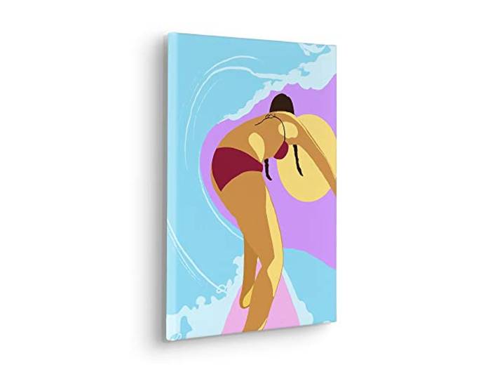 Komar Tableau sur châssis en bois véritable - Tube Riding - Dimensions : 30 x 40 cm - Impression murale\, décoration murale\, design\, salon\, chambre à coucher