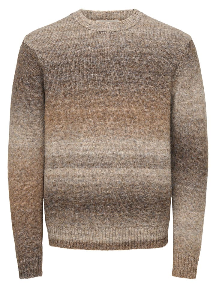ONLY & SONS Pullover "Mack" in Braun/ Beige - XL