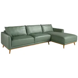 AC ANGEL CERDA Angel Cerdá  Rechtes Chaiselongue-Sofa in grünem Leder 6199C