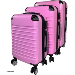 HTI-Living 3-teiliges Hartschalen-Kofferset Wave stilvoll, robust und praktisch, Koffer, Rosa