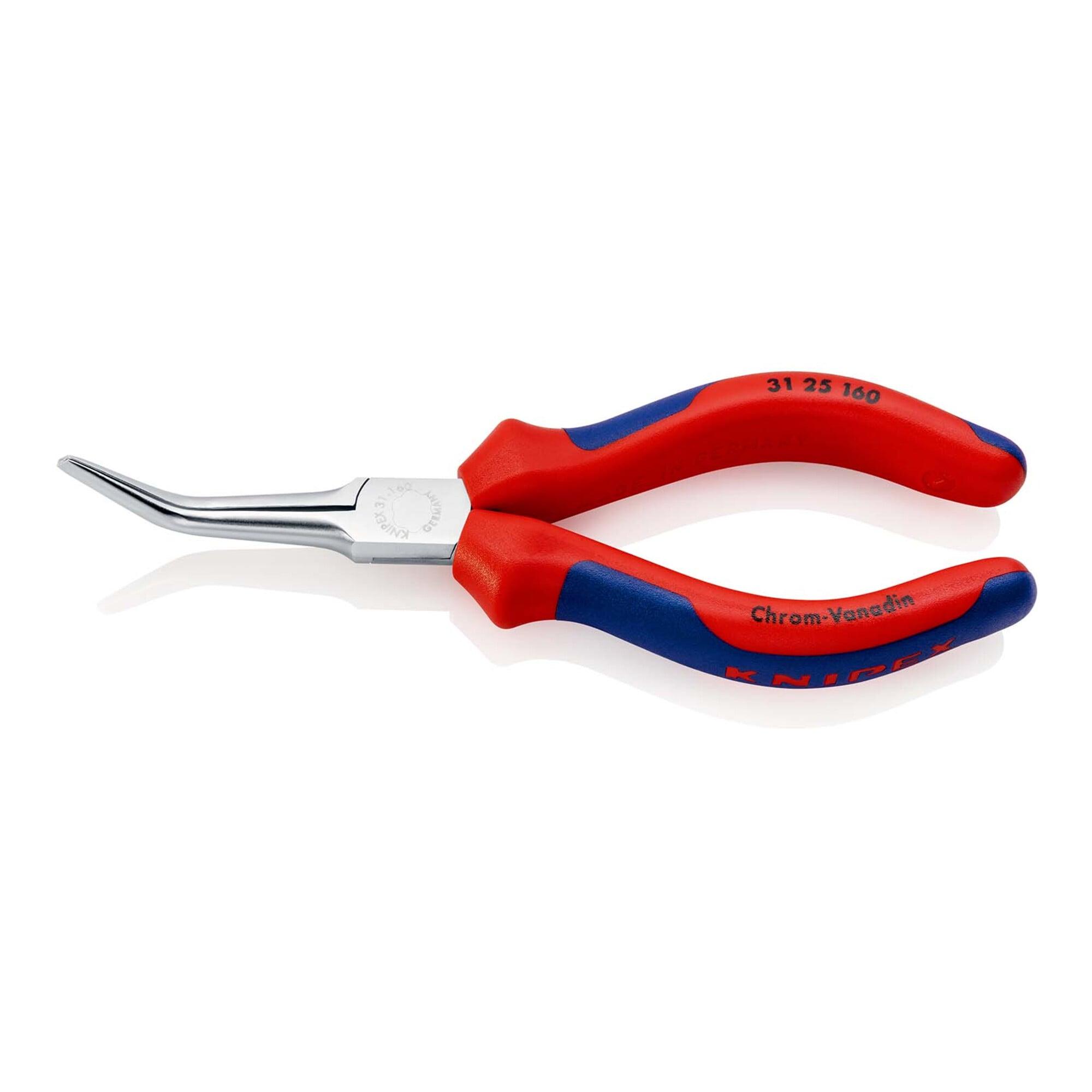 KNIPEX 31 25 160 Greifzange (Nadelzange) mit Mehrkomponenten-Hüllen verchromt 160 mm)