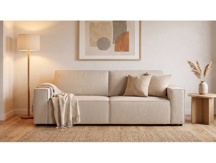LOUNGE Schlafsofa in Beige von BRUNO Groß, bequem & seitlich ausklappbar