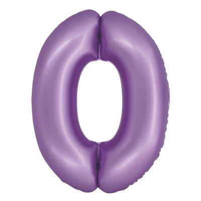 XL Folienballon lavendel Zahl 0