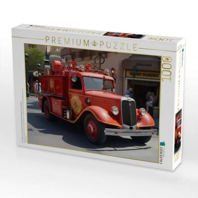 CALVENDO Puzzle Ein Motiv aus dem Kalender Fantastische Nostalgie Feurwehrautos | 1000 Teile Lege-Größe 64x48cm Foto-Puzzle für glückliche Stunden