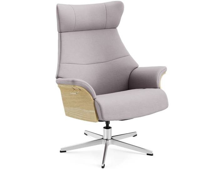 Conform Komfortabler Sessel Airness Stoff, Eiche, Aluminium 1 soft purple B 81 cm T 163 cm H 101 cm - Farbe: 10 soft purple - Möbel Konfigurator: