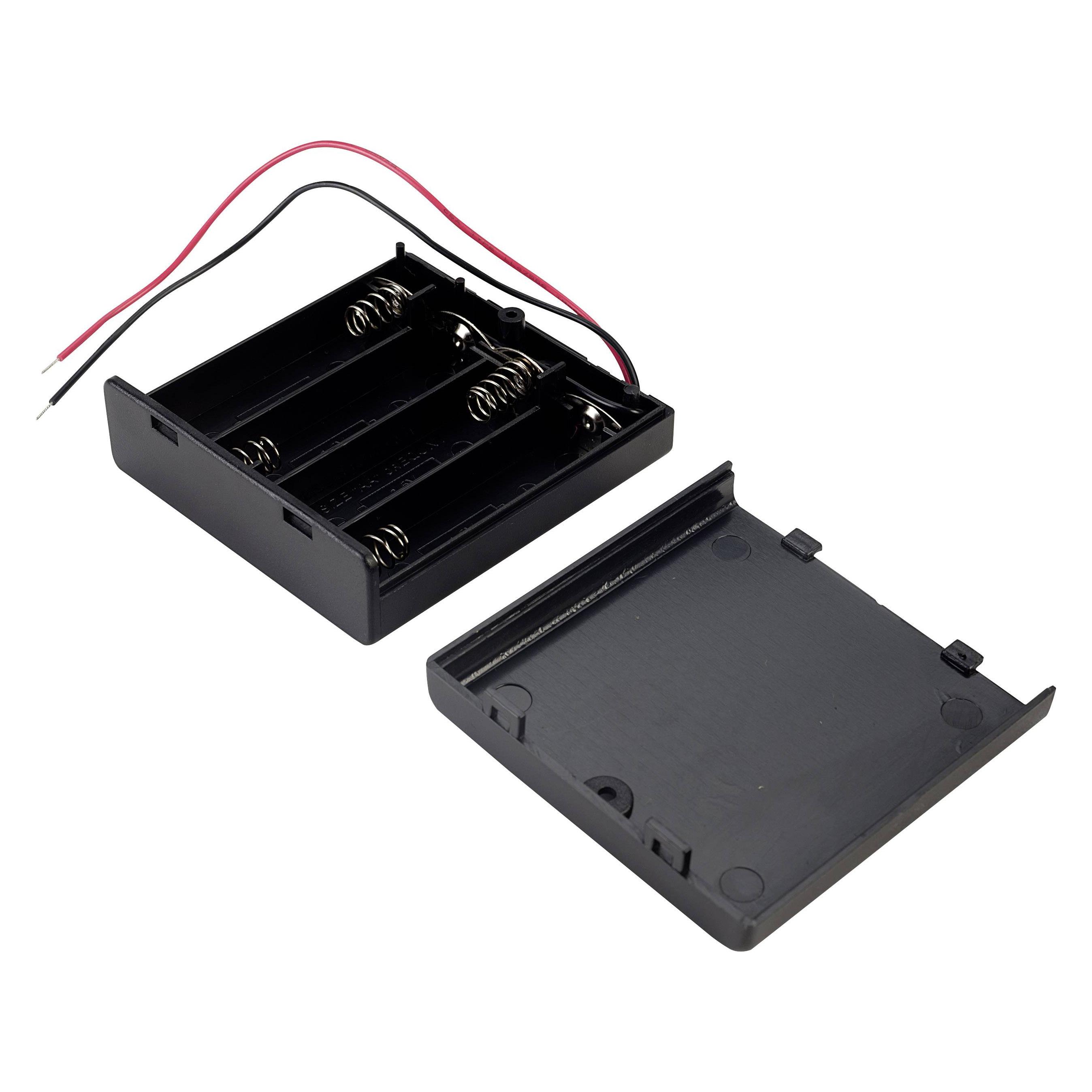 Tru Components SBH341-1A Batteriehalter 4x Mignon (AA) Kabel (SBH341-1A)