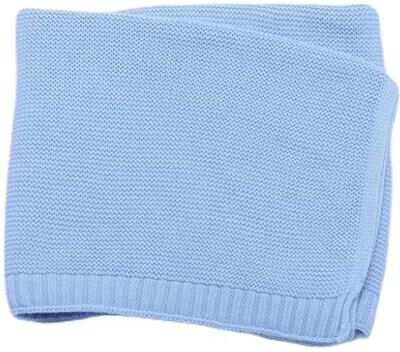 Uplift Picks Personalized Knitted Baby Blanket Custom Name Cotton Newborn Blanket sky Blue no Need Name