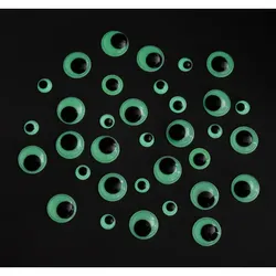 Wackelaugen "Glow in the dark", 10–20 mm Ø, 40 Stück