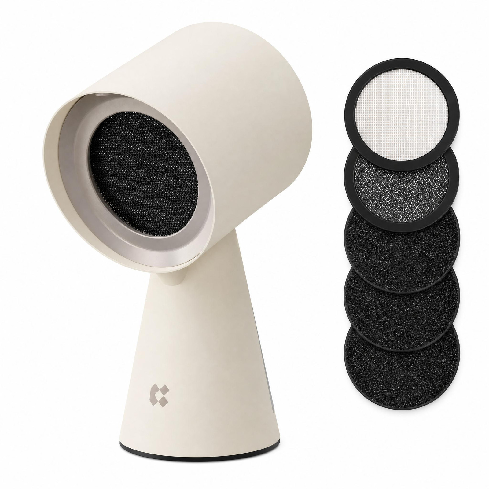 Ciarra Hood To Go Mini-afzuigkap, draagbaar tafelmodel, recirculatie, 2 standen, wit, VMPHW01