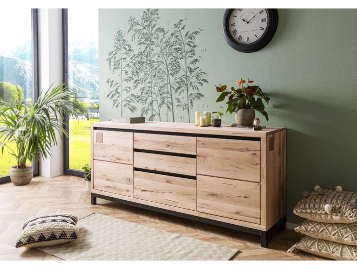 Sideboard Wildeiche 190x45x85 bianco geölt VILLANDERS #251