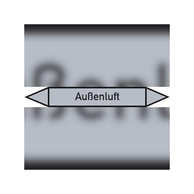 Rohrleitungskennzeichen Außenluft - 187x26 mm Folie selbstklebend