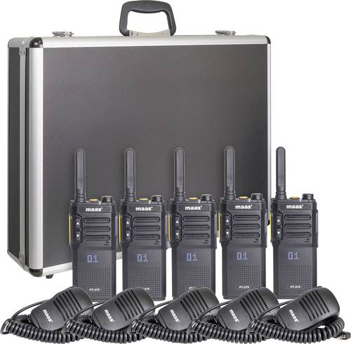 MAAS Elektronik Team-Set PT-375 KEP-360-K 150112 PMR-Handfunkgerät 5er Set