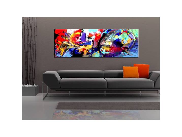 Wandbild Colourful Immersion Leinen Multicolor 135 x 45cm