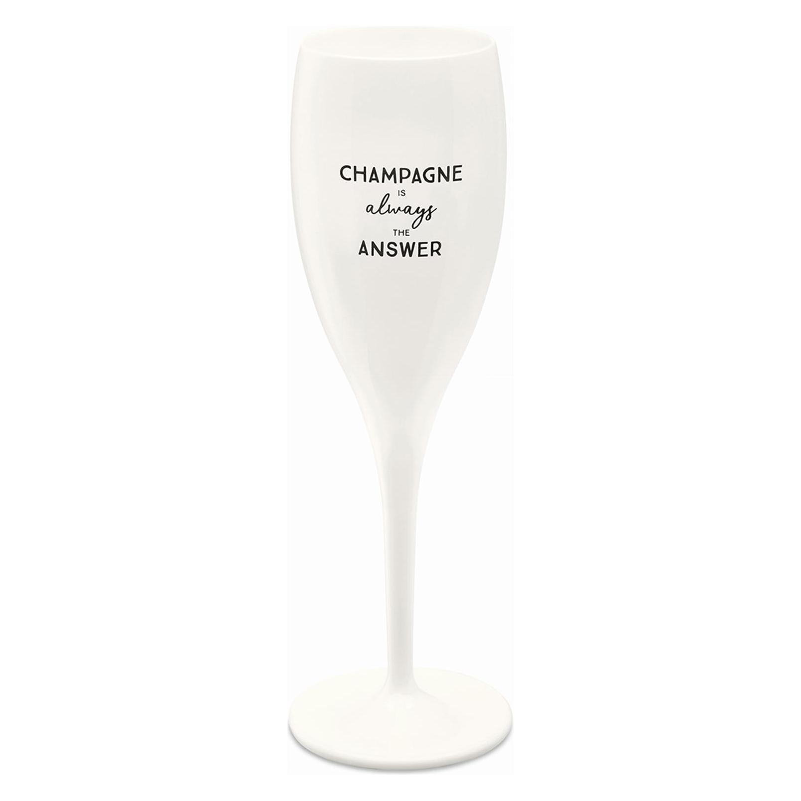 Koziol Sektglas 100 ml mit Druck CHEERS No. 1 CHAMPAGNE IS THE ANSWER (10 cl, Sektgläser) (2204258)
