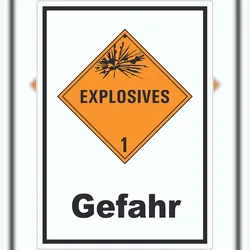 HB-Druck Aufkleber Explosionsgefahr Gefahr Explosives A6 (105x148mm)