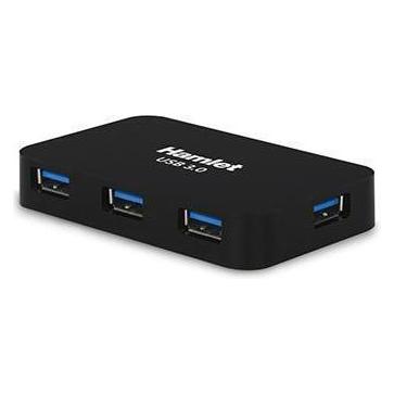 Hamlet 4-Port 5 Gbps Usb 3.0 Hub mit Stromversorgung (USB-B, 4 Ports) (XHUB430BKPW)