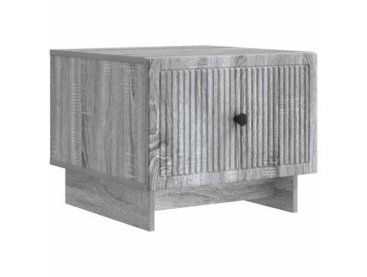 Couchtisch Grau Sonoma 49 x 50 x 40 cm Engineering Holz Rechteckige Arbeitsplatte, Streifenmuster, Trennwände und Schubladen, Knöpfe, Wohnzimmer, Getränke, Dekorationen