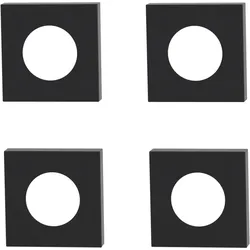 Griffwerk Außen-Rosettensatz -Graphitschwarz QUADRAT -PZ -4 Stück -Höhe: 10,5mm