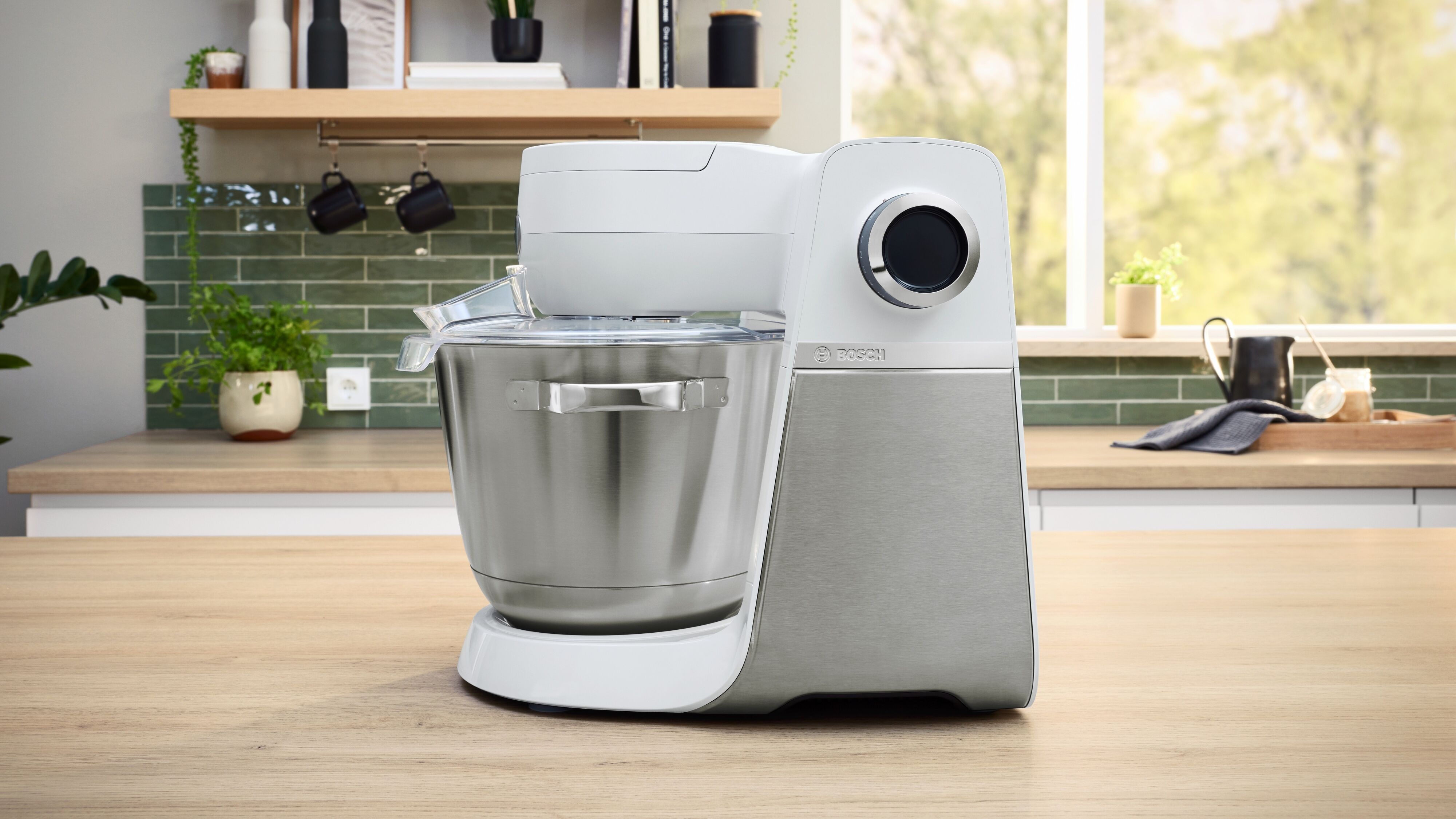 BOSCH Küchenmaschine "Serie 6 MUMS6EW18, für schwere und große Teigmengen, made in EU", weiß, B:32cm H:33cm T:38cm, Küchenmaschinen, 2 XL-Schüsseln (Edelstahl, Kunststoff), Patisserie-Set, weiß, Küchenmaschine