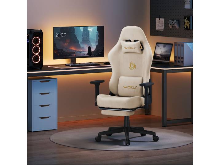 Chaise de jeu WOLTU, chaise de bureau ergonomique pour ordinateur avec accoudoirs 3D, dossier réglable, chaise pivotante de bureau