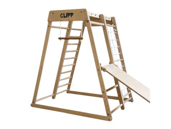 Cliff Klettergerüst Kidwood, Birkefarben, Holz, Birke, Sperrholz, 84x105x113 cm, Spielzeug, Holzspielzeug