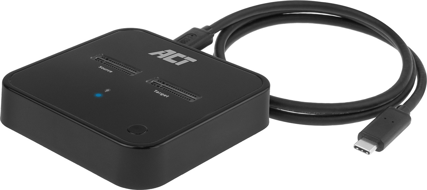 ACT M.2 NVMe/PCIe dubbele SSD-dockingstation en kloonstation, USB-C 3.2 Gen2, model AC1502