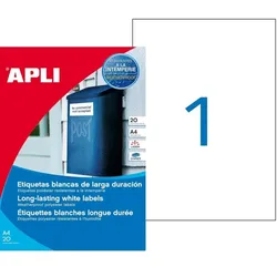 Apli agipa Wetterfeste Folien-Etiketten, 210 x 297 mm, weiß