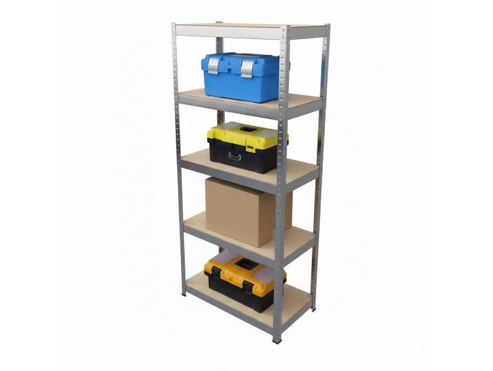 2x Rayonnages Pour Charges Lourdes\, Hxlxp 180x60x30 Cm\, Capacité 500 Kg\, 5 Niveaux\, Cave/garage\, Emboîtable\, Argenté