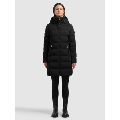 Steppmantel KHUJO "WALESKA - 2IN1 (EINSATZ HERAUSNEHMBAR)", Damen, Gr. XS, schwarz, Web, 100% Polyester, unifarben, regular fit hüftbedeckend, eingesetzt elastischer Bund, Mäntel Steppmantel
