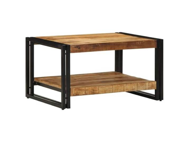 TEKGHUT Couchtisch 70x50x38 cm aus Massivem Mangoholz mit Eisengestell, Rau Massives Mangoholz, Eisengestell, raue Oberfläche, pflegeleicht, vielseitig einsetzbar, natürliche Maserung