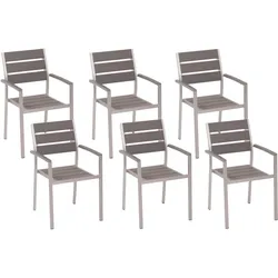 GARTENSTUHL 6er-Set Kunstholz grau Vernio
