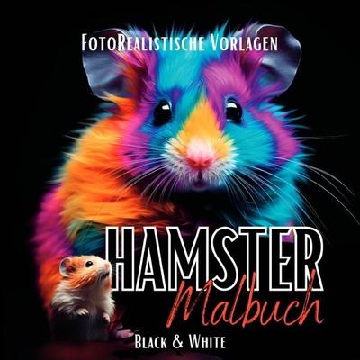 Black Midnight- Animals / Malbuch Hamster „Fotorealistisch“., Taschenbuch von Lucy´s Schwarze Malbücher, Epubli, 978-3-7584-2561-5
