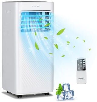 Costway 10000 BTU 4-in-1 Portable Air Conditioner with Dehumidifier and Sleep Mode-Black