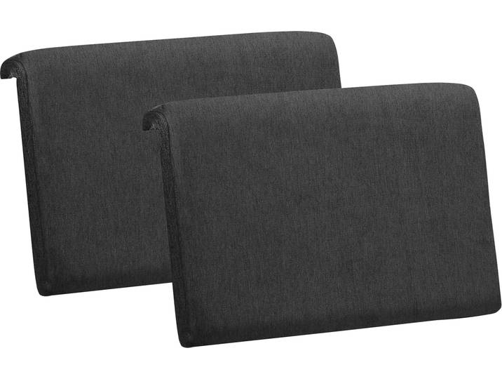 2er Set Klemmkissen 60 cm für Kopfteil, Stoff Anthrazit