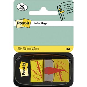Post-it Haftmarker Unterschriften, transparent, Folie, beschriftbar, 50 Streifen, gelb