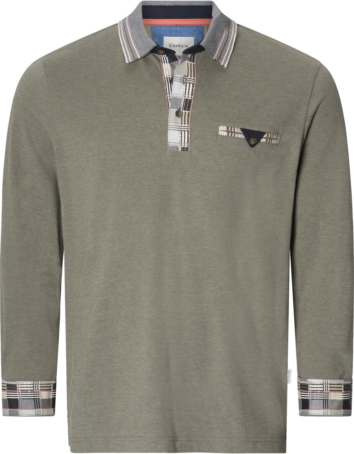 Langarm-Poloshirt BABISTA "Langarm-Poloshirt CIELA", Herren, Gr. 4XL, grün (oliv), Shirts Langarm-Poloshirt