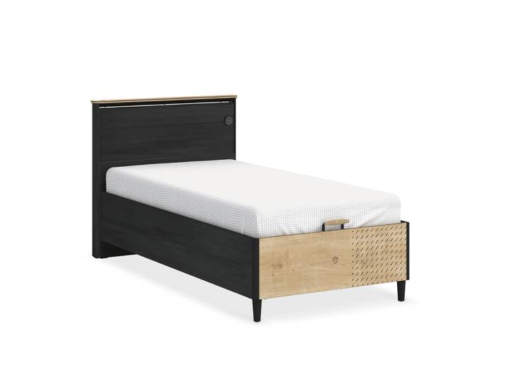 Bett Black mit Kopfteil