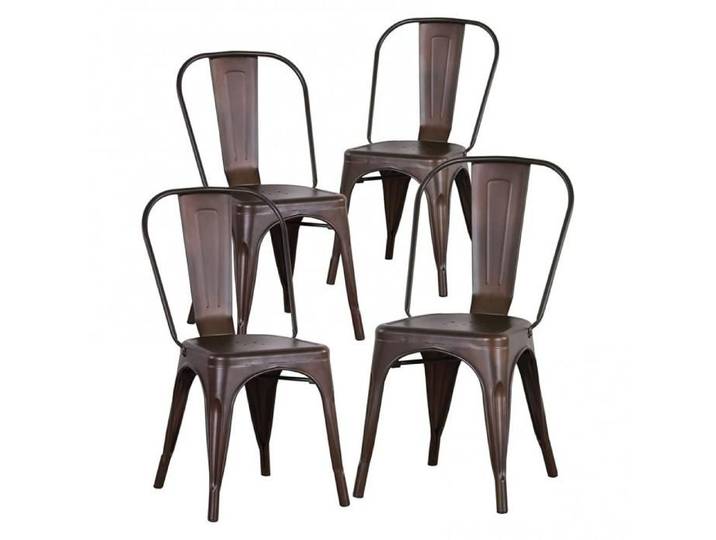 Chaise - MIPAN - Lot de 4 Chaises de salle à manger - Fer Chaise - Pour Salon Chambre Cuisine - Marron